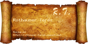Rothauser Teréz névjegykártya